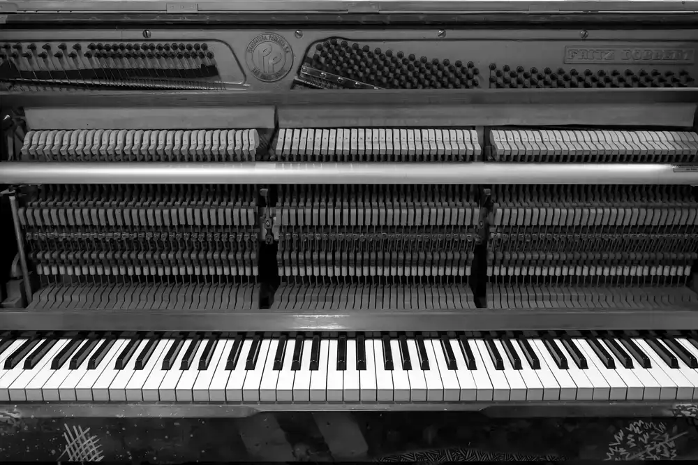 Mid-century modern console piano